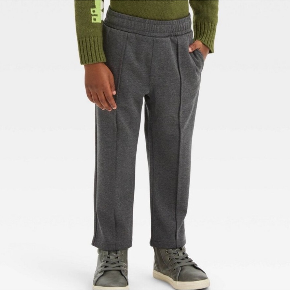 Cat & Jack Toddler Boys Pull-On Pintuck Pants, Charcoal Gray